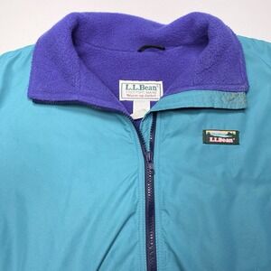 80s 90s LL Bean Warm Up Jacket M Womens Fleece Lined Turquoise USA